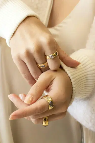 WITH LOVE Rustic Pear Ring | Thumbnail 3