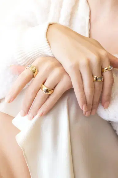 WITH LOVE Rustic Pear Ring | Thumbnail 4