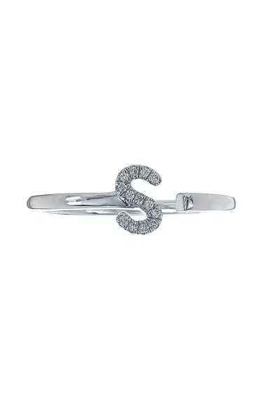 DANA REBECCA DESIGNS S Diamond Single Initial Ring | Thumbnail 1 DANA REBECCA DESIGNS S Diamond Single Initial Ring | Thumbnail 1