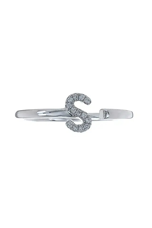 DANA REBECCA DESIGNS S Diamond Single Initial Ring