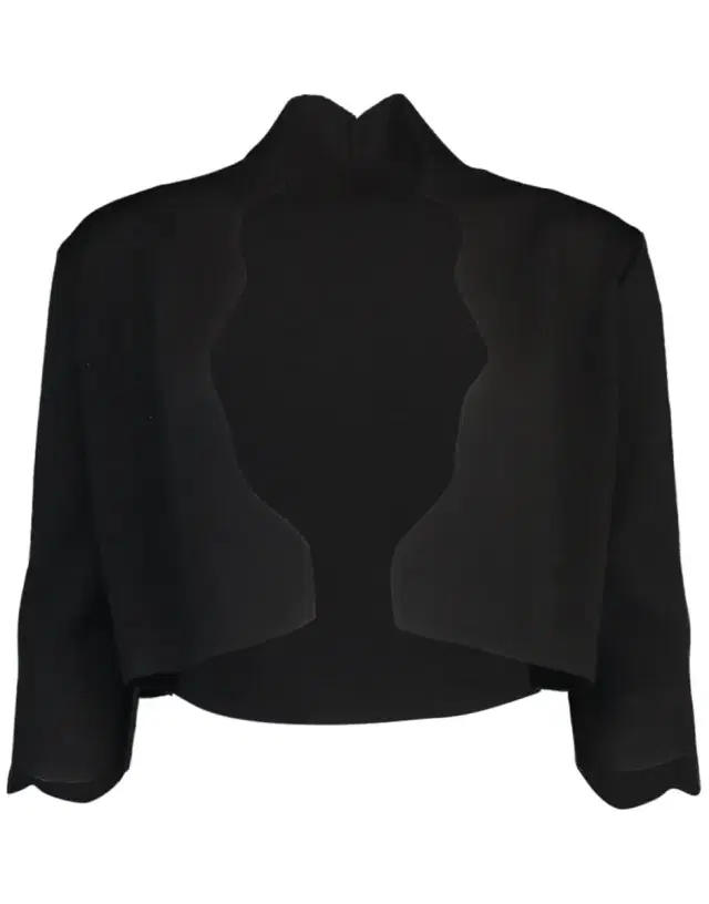 Lela Rose Scallop Knit Bolero - Black