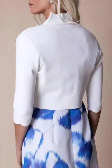 Lela Rose Scallop Knit Bolero - White | Thumbnail 3 Lela Rose Scallop Knit Bolero - White | Thumbnail 3