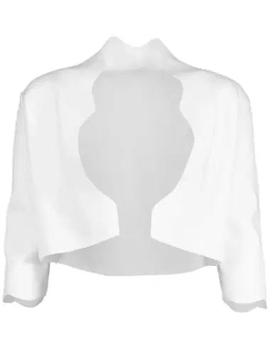 Lela Rose Scallop Knit Bolero - White | Thumbnail 1 Lela Rose Scallop Knit Bolero - White | Thumbnail 1