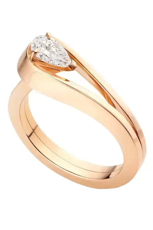 Serti Inverse Diamond Ring - Rose Gold