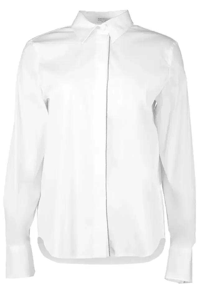 Brunello Cucinelli Shiny Trim Stretch Shirt