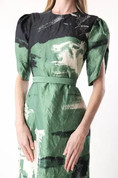 Erdem Short Sleeve Pencil Cocktail Dress | Thumbnail 3