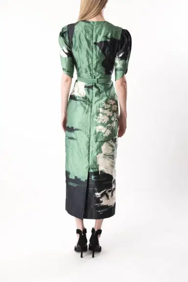 Erdem Short Sleeve Pencil Cocktail Dress | Thumbnail 4