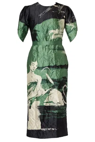 Erdem Short Sleeve Pencil Cocktail Dress | Thumbnail 1