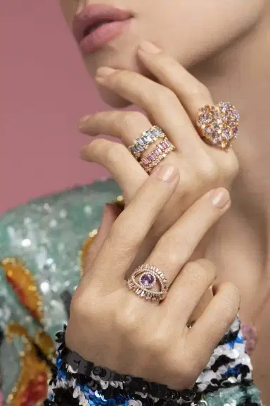 Suzanne Kalan Short Stack Pink Sapphire Eternity Band | Thumbnail 2