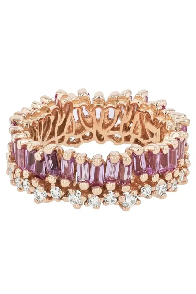 Suzanne Kalan Short Stack Pink Sapphire Eternity Band