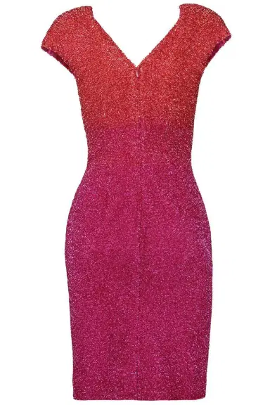 PAMELLA ROLAND Signature Sequin Cockail Dress - Coral | Thumbnail 5 PAMELLA ROLAND Signature Sequin Cockail Dress - Coral | Thumbnail 5