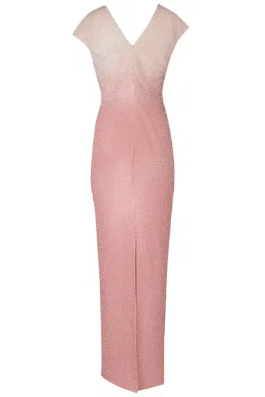 PAMELLA ROLAND Signature Sequin V-Neck Gown - Blush | Thumbnail 4