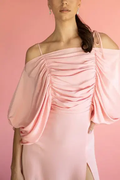 Rodarte Silk Off The Shoulder Dress | Thumbnail 3