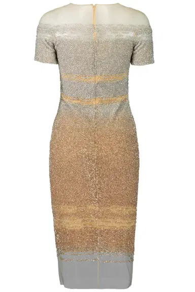 PAMELLA ROLAND Silver & Gold Ombre Sequin Cocktail Dress | Thumbnail 4