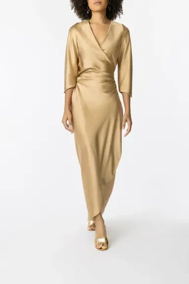 PETER COHEN Sleeve Sign Wrap Dress | Thumbnail 2