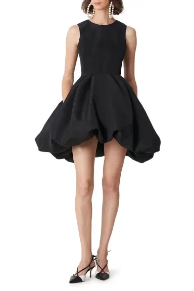 Carolina Herrera Sleeveless Crewneck Bubble Dress - Black | Thumbnail 2