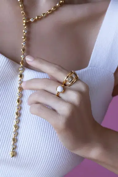TAMARA COMOLLI Small Bouton Cacholong Ring | Thumbnail 2