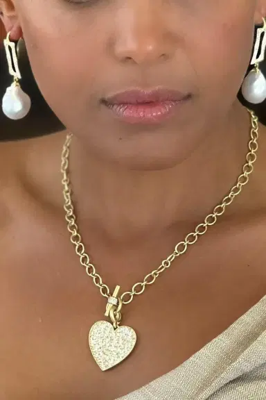 LEIGH MAXWELL Small Diamond Toggle Chain Necklace | Thumbnail 2