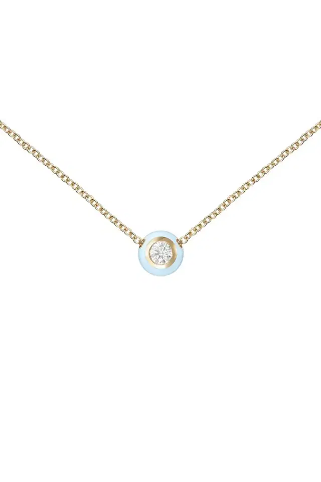 Melissa Kaye Small Pastel Blue Audrey Pendant Necklace