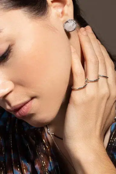Spinelli Kilcollin Solarium Silver 3 Link Rings | Thumbnail 2