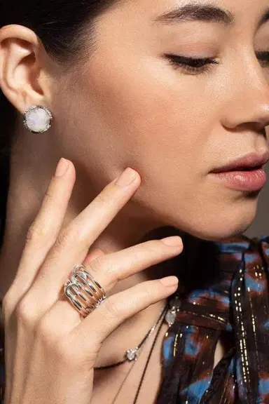 Spinelli Kilcollin Solarium Silver 3 Link Rings | Thumbnail 3
