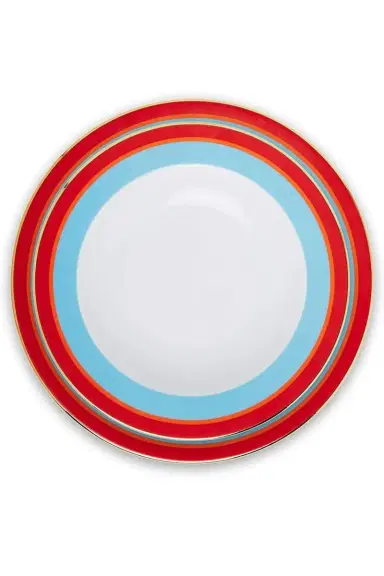 La DoubleJ Soup and Dinner Plates Set Of 2 - Rainbow | Thumbnail 3