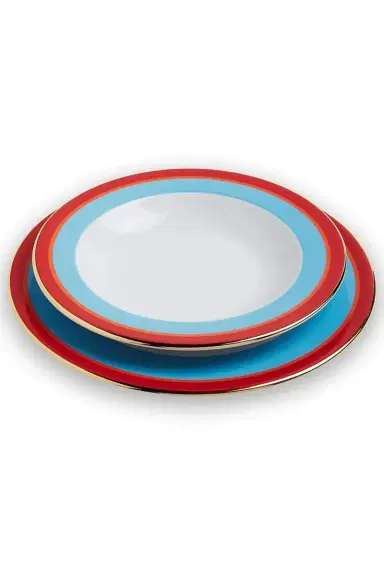 La DoubleJ Soup and Dinner Plates Set Of 2 - Rainbow | Thumbnail 1