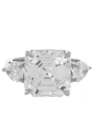 FANTASIA by DESERIO Square Cut with Pear Side Stones Ring | Thumbnail 1