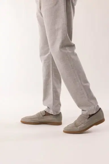 ELEVENTY Suede Loafer - Military | Thumbnail 2