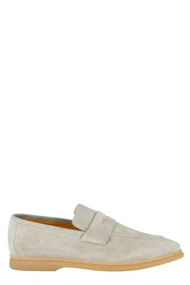 ELEVENTY Suede Loafer - Military | Thumbnail 1