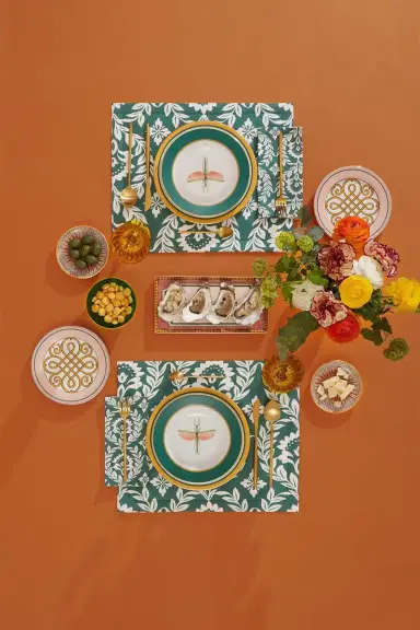 La DoubleJ Tablemat Set Of 2 - Green Garland | Thumbnail 2