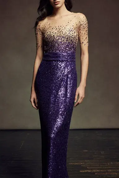 PAMELLA ROLAND Tulle Sequin Gown | Thumbnail 2