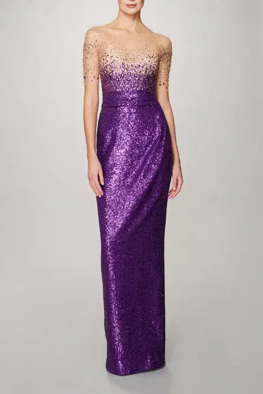 PAMELLA ROLAND Tulle Sequin Gown | Thumbnail 3