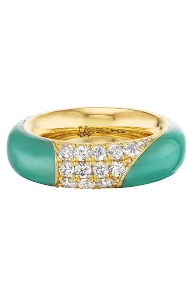 Uniform Object Turqouise Pave Diamond Ring | Thumbnail 1
