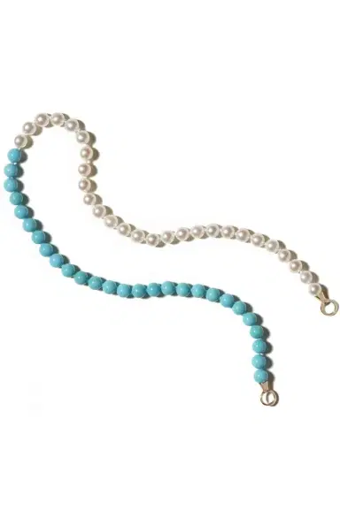 Marla Aaron Turquoise and Akoya Pearl Half and Half Strand with Yellow Gold Loops | Thumbnail 1