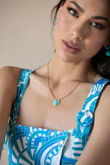 IRENE NEUWIRTH JEWELRY Turquoise and Diamond Heart Necklace | Thumbnail 2