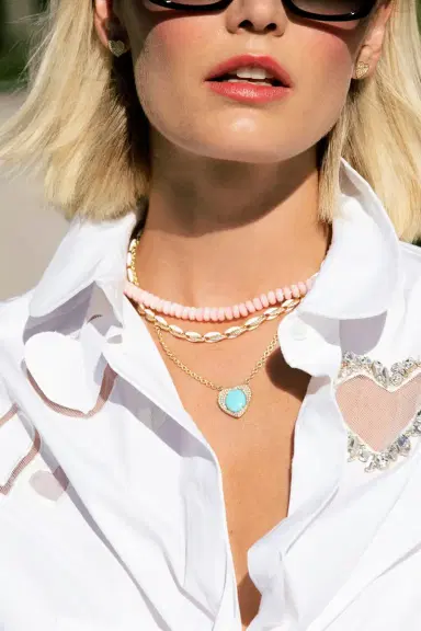 IRENE NEUWIRTH JEWELRY Turquoise and Diamond Heart Necklace | Thumbnail 3
