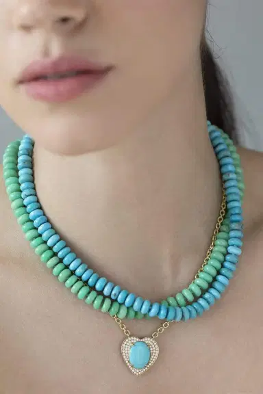 IRENE NEUWIRTH JEWELRY Turquoise and Diamond Heart Necklace | Thumbnail 5