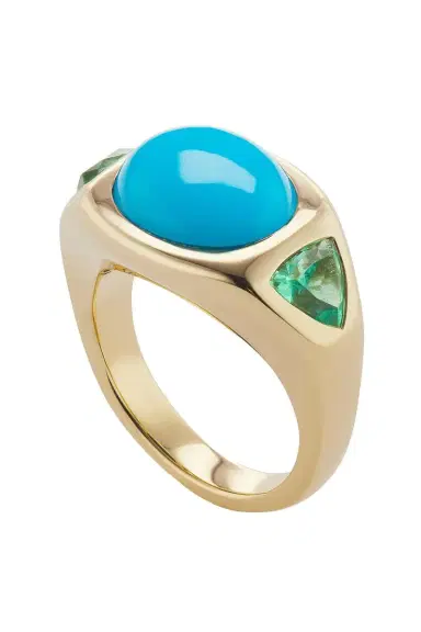 Brent Neale Turquoise and Emerald Gypsy Ring | Thumbnail 1
