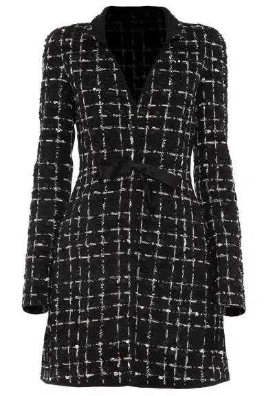 Giambattista Valli Tweed Check Long Sleeve Dress | Thumbnail 1