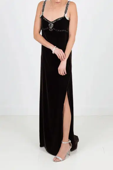 Lanvin Velvet Beaded Detail Gown | Thumbnail 2
