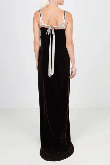 Lanvin Velvet Beaded Detail Gown | Thumbnail 3