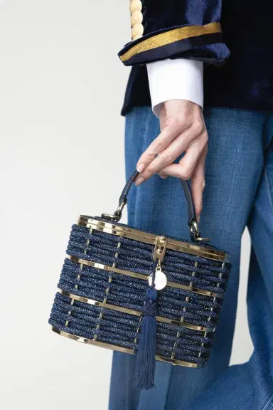 Judith Leiber Willow Top Handle Bag - Champagne Indigo | Thumbnail 2