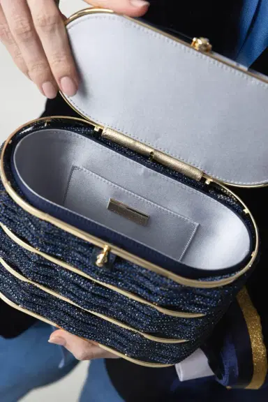 Judith Leiber Willow Top Handle Bag - Champagne Indigo | Thumbnail 4