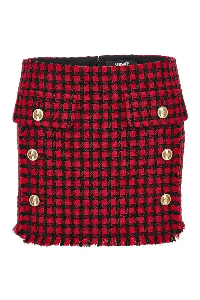 Versace Windowpane Mini Skirt