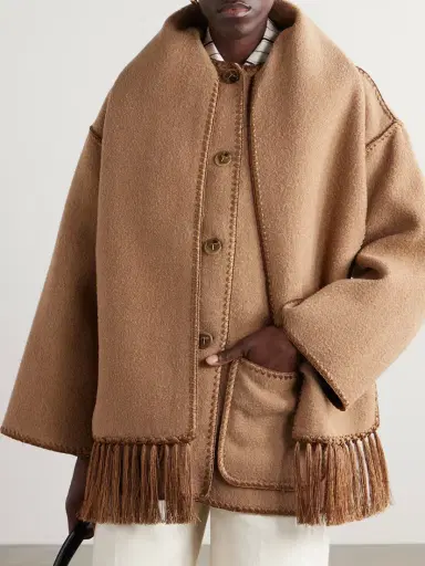 TOTEME Draped Fringed Wool-blend Bouclé Jacket | Thumbnail 3