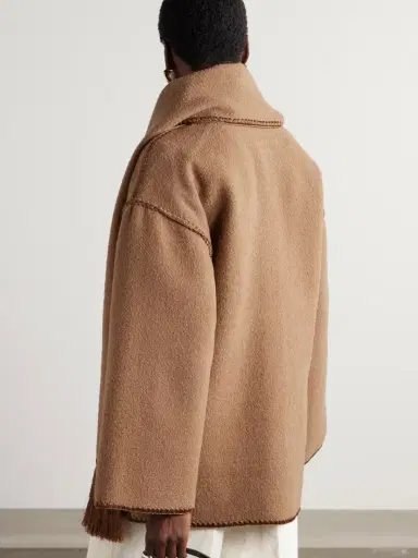 TOTEME Draped Fringed Wool-blend Bouclé Jacket | Thumbnail 4