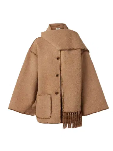 TOTEME Draped Fringed Wool-blend Bouclé Jacket | Thumbnail 1