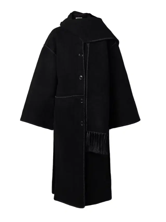 Draped Fringed Wool-blend Bouclé Coat