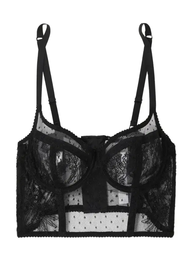 Embroidered Tulle Underwired Bralette